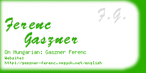 ferenc gaszner business card